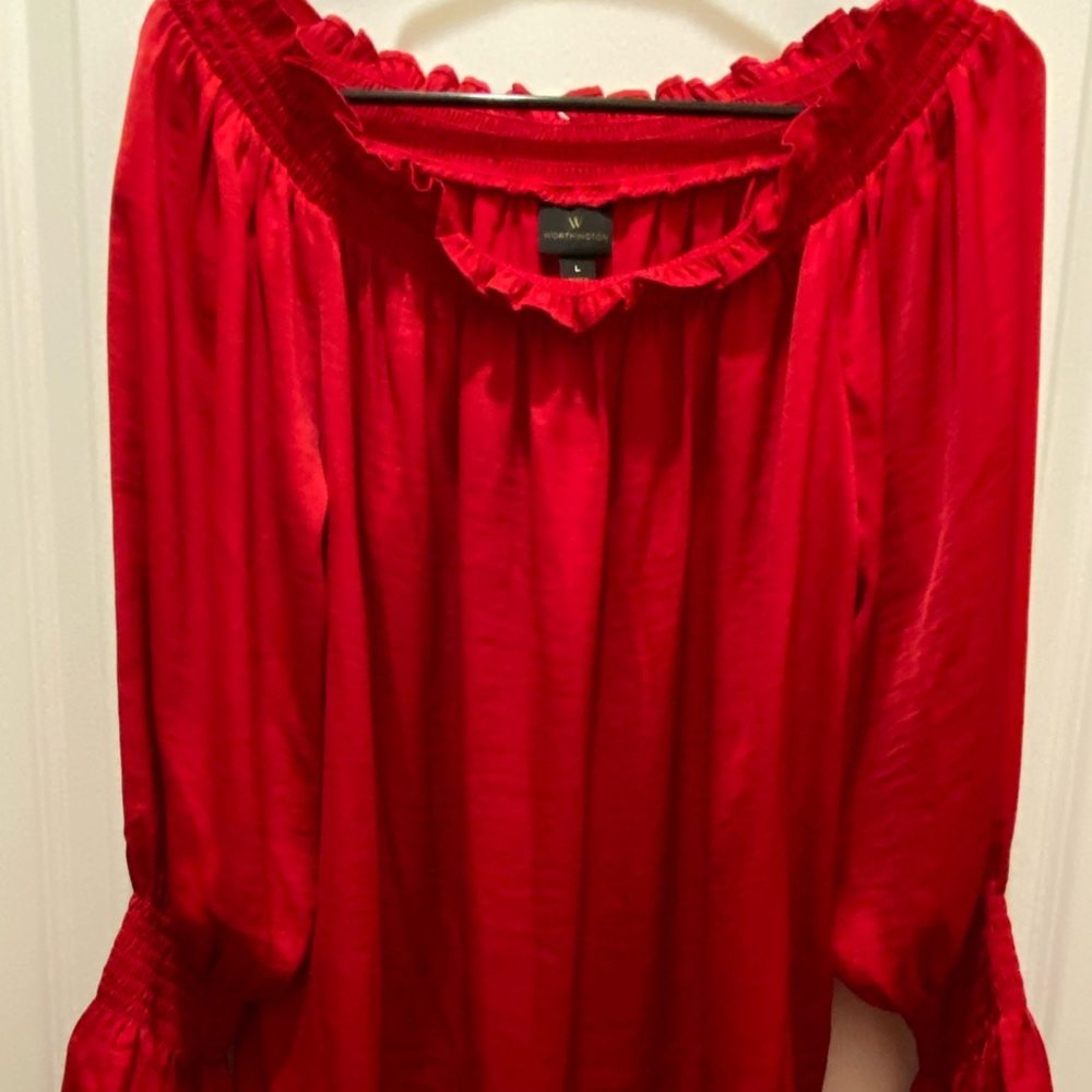 Women's Worthington Off Shoulder Blouse Size L